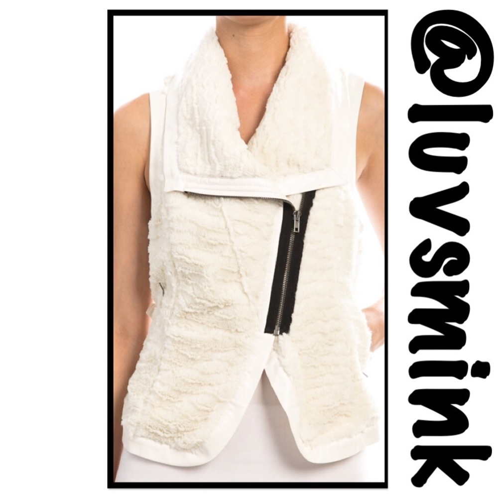 BOHO FESTIVAL IVORY FAUX FUR VEST   NWT